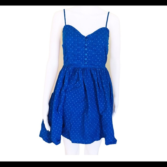MANGO Casual Aztec Print Skater Dress With Sweetheart Neckline Blue Size Medium - Picture 3 of 10